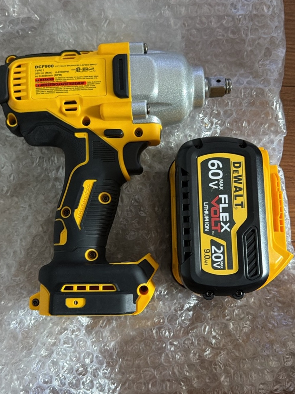 DEWALT 20V/60V FLEX Volt Cordless Impact Wrench - Yellow/Black